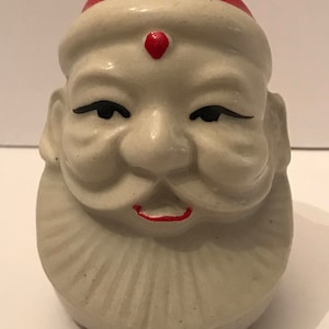 vintage ceramic Santa clause bank hand painted nos