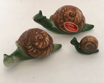 vintage bone china snail set Japan