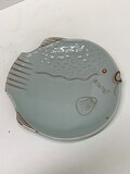 vintage small adorable ceramic fish plate japan 1940's