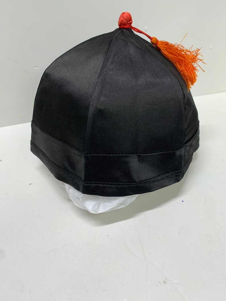 Vintage dime store traditional Japanese black hat with tassel. image 1