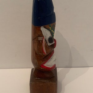 Vintage dime store hand carved Mini totem/tiki statue . image 2