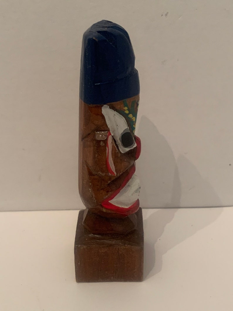 Vintage dime store hand carved Mini totem/tiki statue . image 2