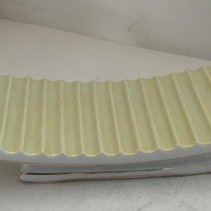 vintage dime store ceramic Arc style cigarette holder/ art deco dish.