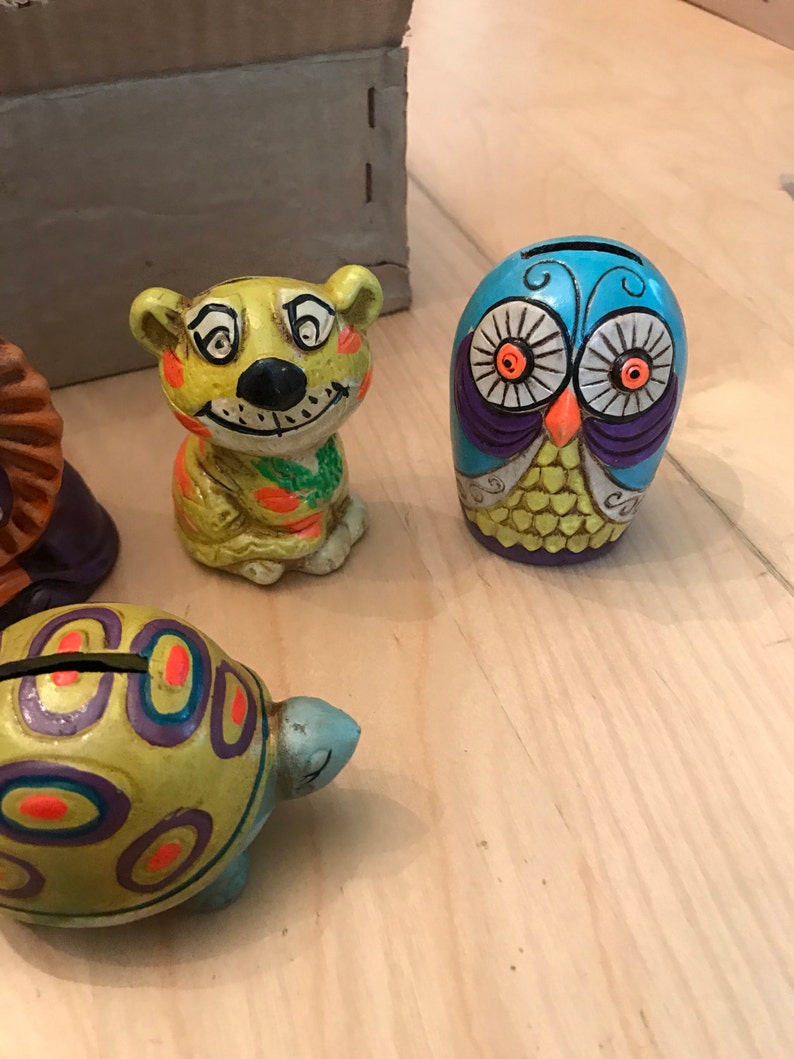 1960s Chalk Ware Style Ceramic Animal Banks. Etsy