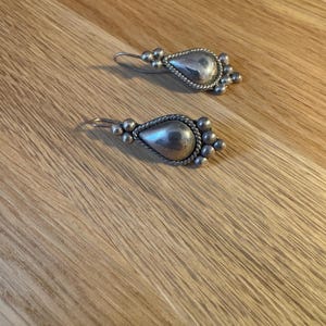 Vintage sterling silver freeform drop earrings