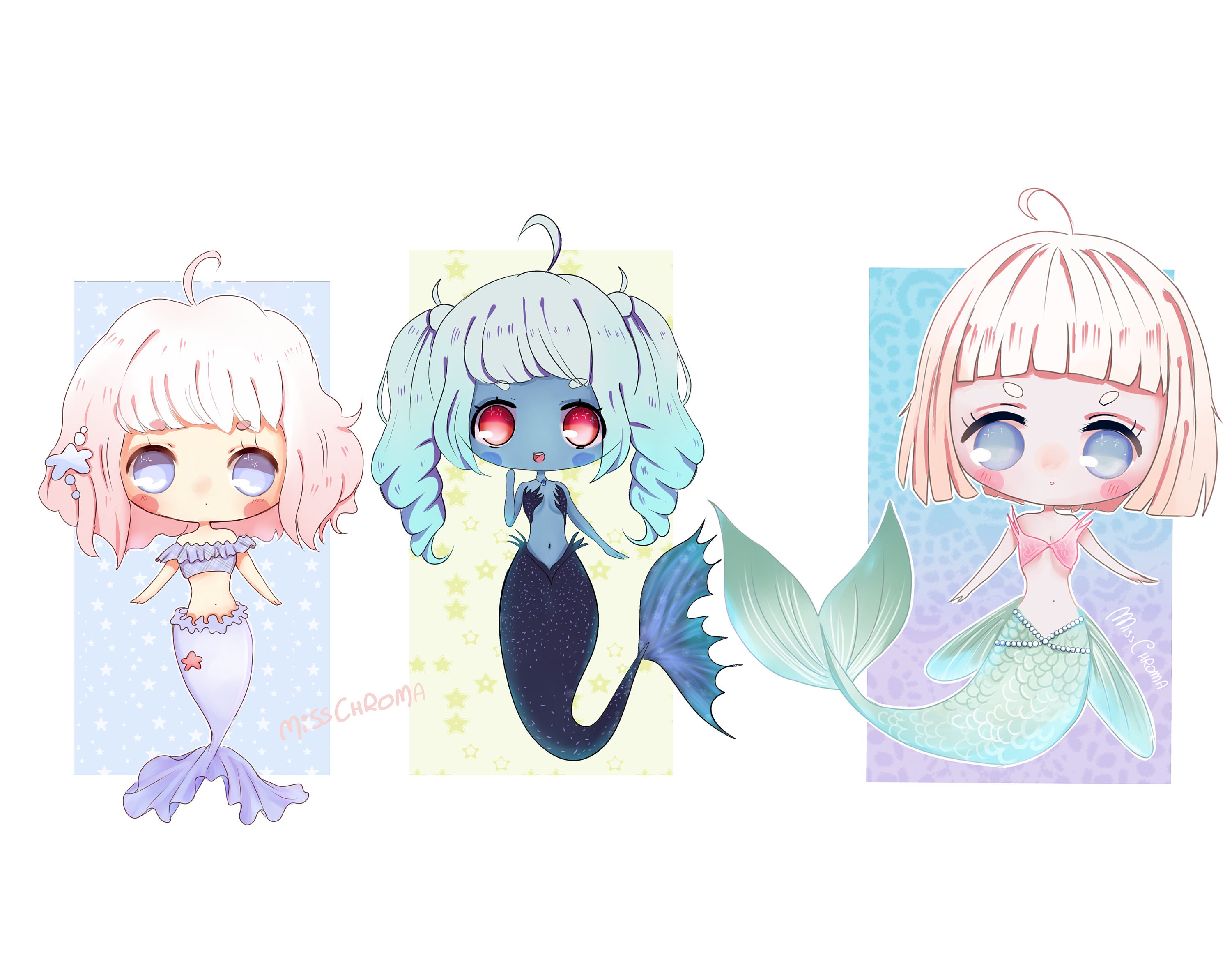 Custom Chibi Portrait Anime Portrait Custom Portrait Family Etsy
