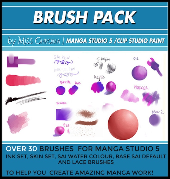 Clip Studio Brushes Pack Ink Set Skin Set Sai Watercolour Etsy Canada