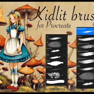 Kidlit Brushes for Procreate, brushes for iPad, digital drawing, picture book brushes, traditional brushes, children's illustration brushes