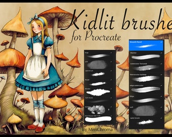 Kidlit Brushes for Procreate, brushes for iPad, digital drawing, picture book brushes, traditional brushes, children's illustration brushes