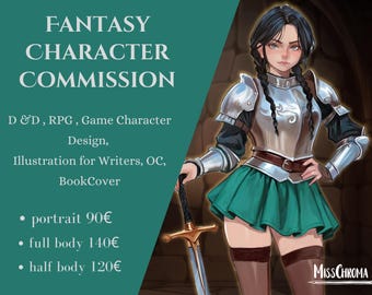 Custom D&D Art Commission - Fantasy Hero Portrait - Professional Character Design for Dungeons and Dragons Players