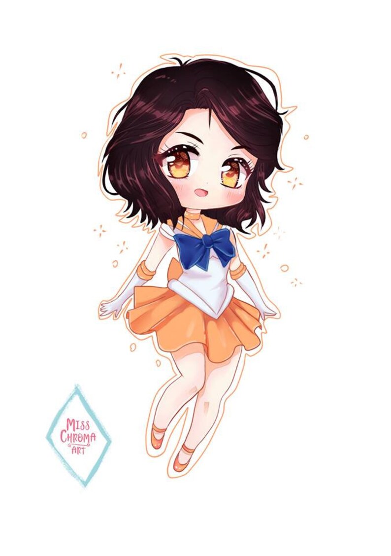 Custom anime portrait Chibi Commission, Kawaii fan art Digital illustration, Characters for stickers, manga style anime like sailor moon image 6