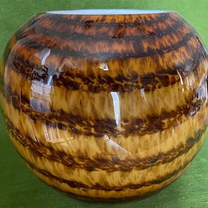 Art Glass Tiger Stripe Orb Vase