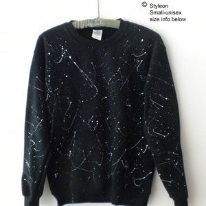 Hand Painted Galaxy Sweatshirt: White Paint Splatter Fleece