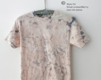 Pink Tie dye T-shirt, Blue Acid wash Shirt, gray, Streetwear Tee, Grunge, Boho, Small unisex