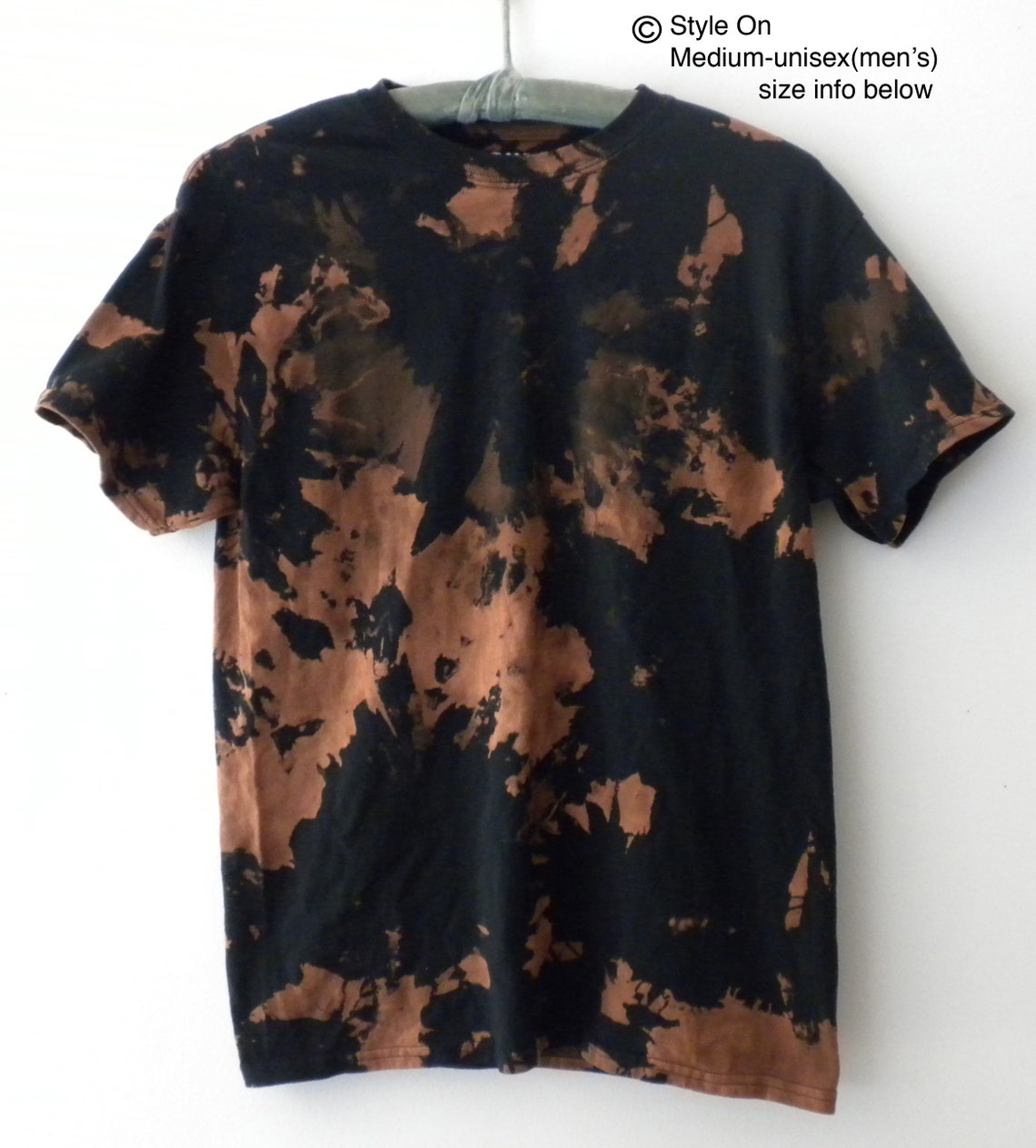 Tie dye T-Shirt reverse tie dye Black Orange Unisex | Etsy