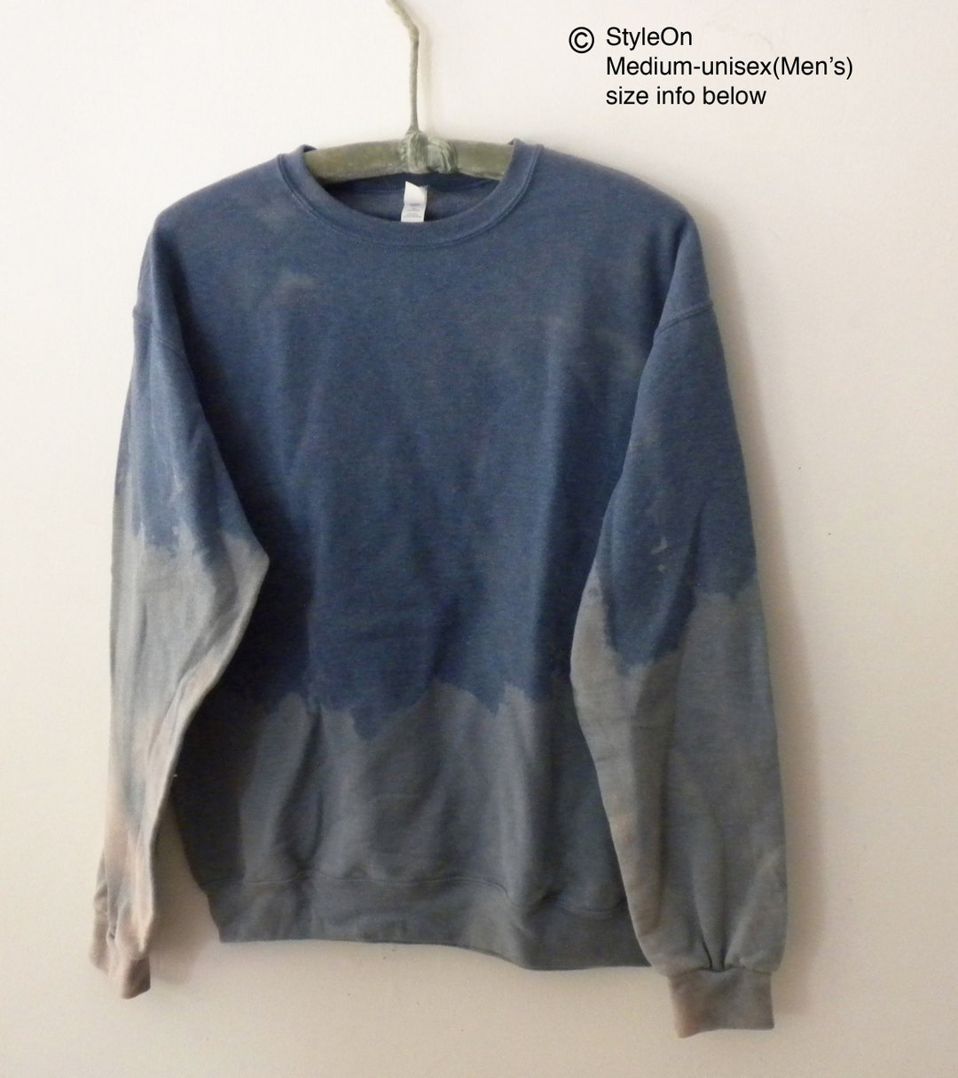 Tie Dye Blue Sweatshirt Acid Wash Crewneck Sweatshirt Ombre - Etsy