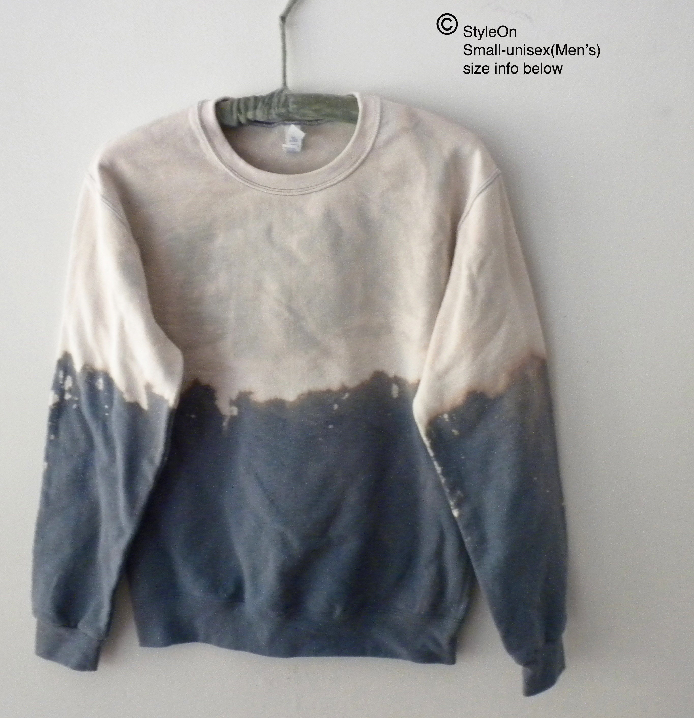 Acid wash Blue Sweatshirt tie dye crewneck sweatshirt dip | Etsy