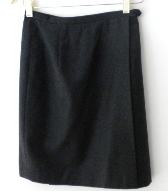 Ann Taylor Vintage Wrap Skirt, Charcoal Gray, 100%