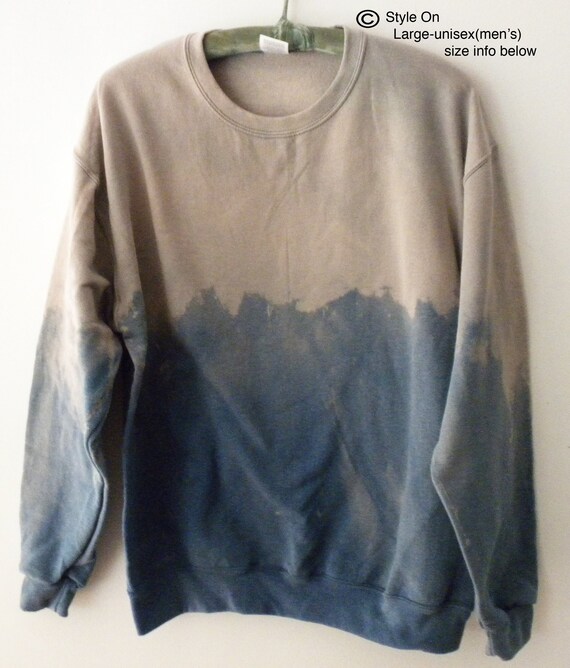 Designer inspired acid wash crewneck with sleeve accent