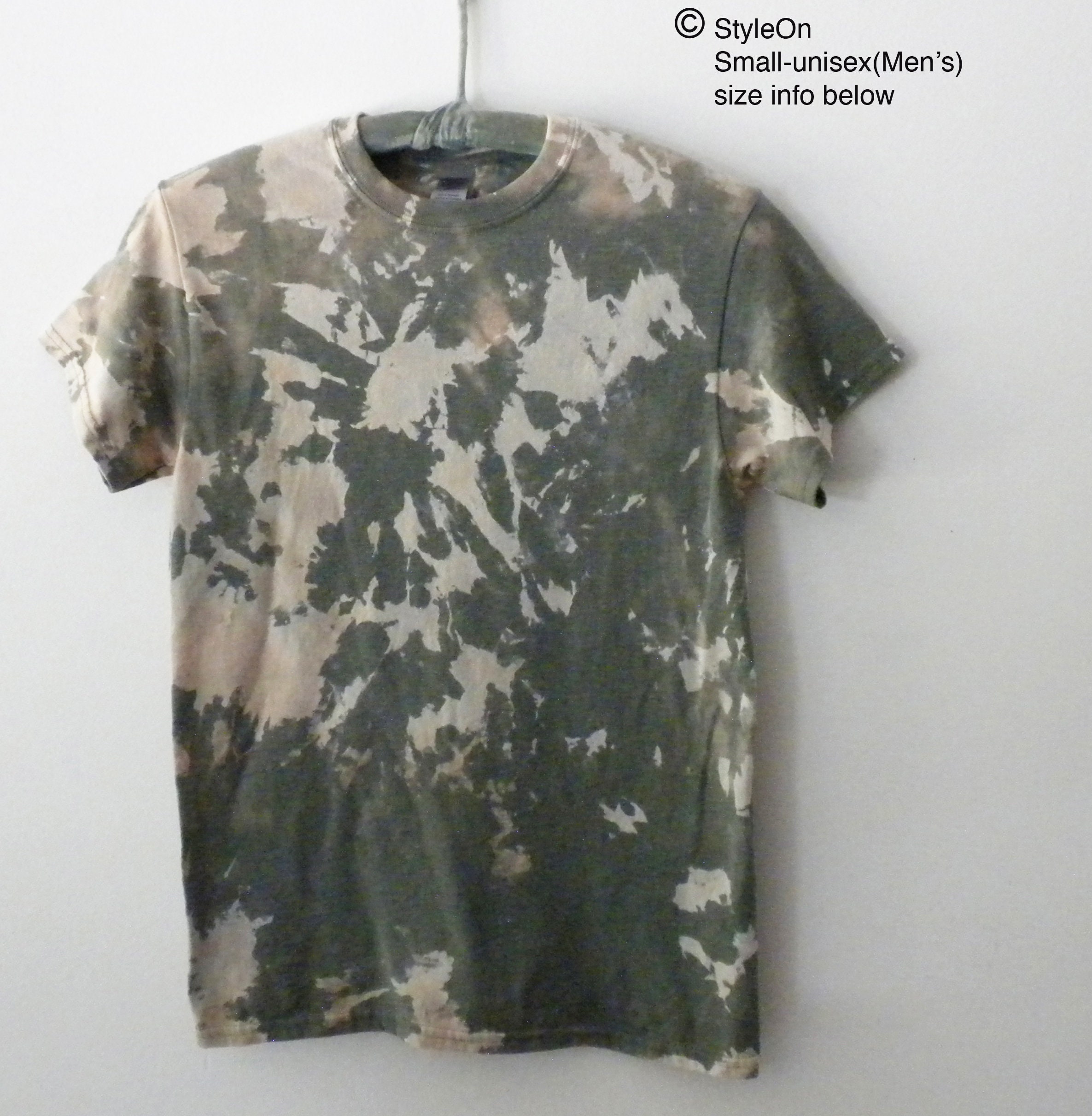 Tie Dye T-shirt Green Acid Wash Tee 