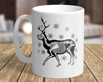 Rudolph Skeleton Ceramic Mug