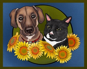 Custom Pet Portrait Printed