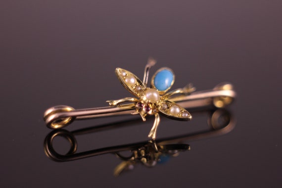 Antique Victorian Insect Fly Pin Brooch - image 7