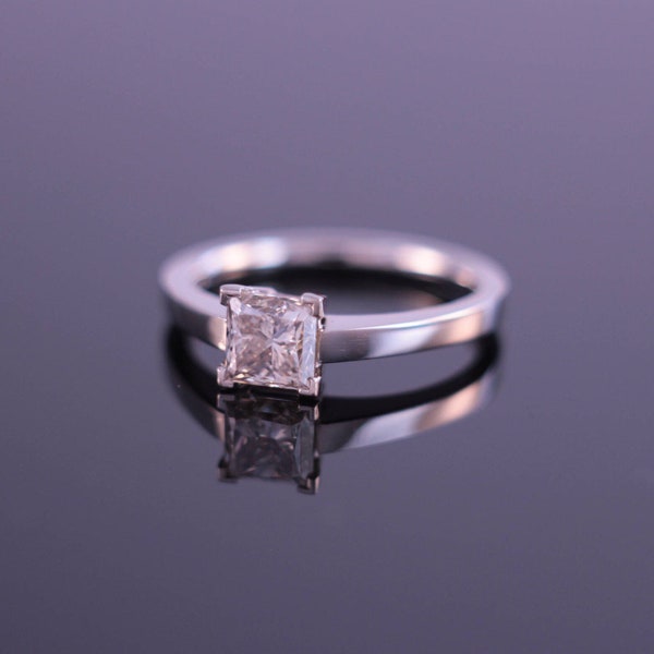 1.06ct Princess Cut Diamond Engagement Ring