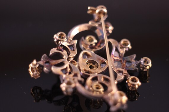 Antique Rose cut Diamond Brooch - image 8