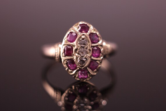 c.1850's Ruby and Diamond Ring Victorian - image 3