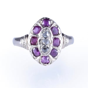 c.1850's Ruby and Diamond Ring Victorian