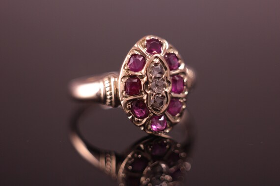 c.1850's Ruby and Diamond Ring Victorian - image 4