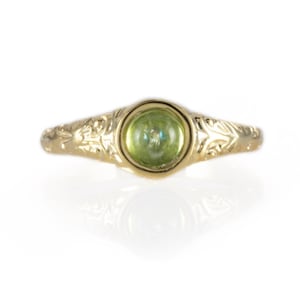 Round Peridot Victorian style Ring