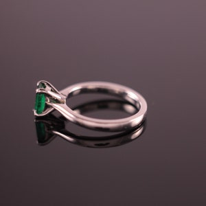 Emerald Cut Emerald Palladium Engagement Ring image 7