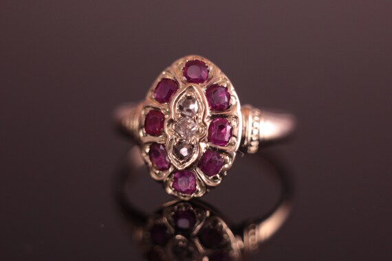 c.1850's Ruby and Diamond Ring Victorian - image 10