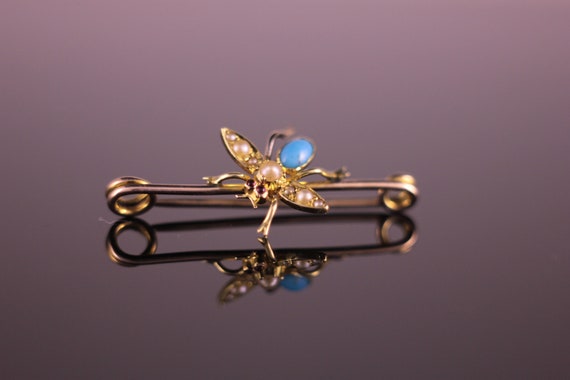 Antique Victorian Insect Fly Pin Brooch - image 2