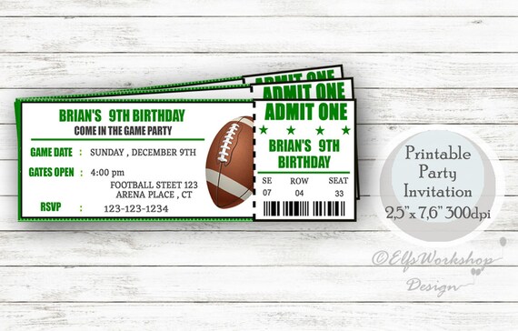 Invito Di Calcio Invito Biglietto Di Calcio Biglietti Dinvito Di Compleanno Stampabili Invito Rugby Inviti Biglietto Di Gioco Invito Sportivo