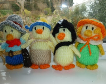 Assorted knitted ducklings