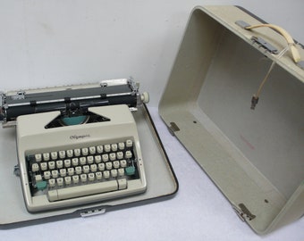 Olympia Typwriter SM 9 manual w/ Case 1965, wide carriage, very small font, cleaned and working, Made in Germany