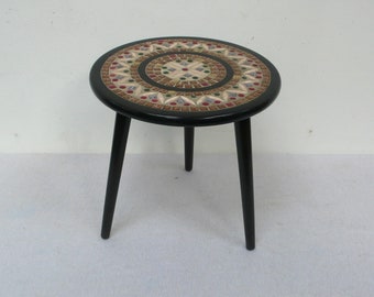 50s 60s Side Table Flower Table round Mosaic Ceramic Handmade German Mid Century Modern