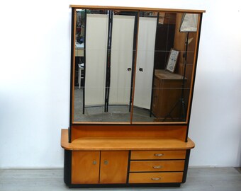 Spiegelschrank Wäscheschrank Kommode Highboard, 50er, mit Spiegeltüren, Mid Century Modern | Kostenfreie Lieferung in D