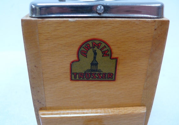 50年代のArmin Troesserコーヒーグラインダー、ドイツ製ブナ材製