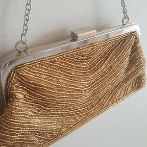 Vintage Gold Beaded Evening Bag by Bijoux Terner