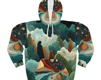Collective Hoodie: Symbolic Spiritual Art, Cosmic Unity Print