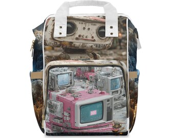 Retro Baby Robot Diaper Backpack