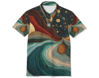 Cosmic Seascape Galaxy Unisex Polo Shirt