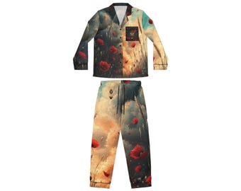 Red Rose Dreams Satin Pajamas