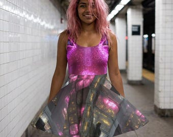 Pink Alien Skater Dress