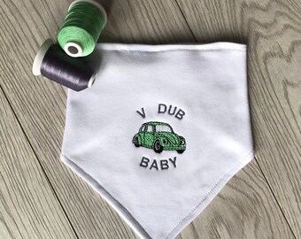 My Mummy Drives a Volkswagen New Personalised Cotton Baby Bib for Boys /& Girls