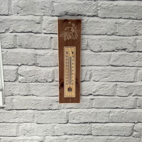 Solid Wooden garden thermometer , indoor or outdoor gardening.